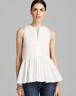 Tibi Top - Poplin Peplum