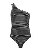 Allsaints Freyla One Shoulder Striped Bodysuit