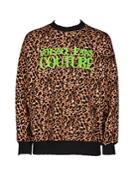 Versace Jeans Couture Oversized Leopard Print Logo Sweatshirt