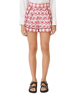 Maje Ibiza Collection Ioli Wide Cut Embroidered Shorts