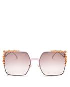Fendi Women's Square Embellished Sunglasses, 60mm
