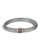 John Hardy Classic Chain Sterling Silver Lava Medium Bracelet With Red Sapphire
