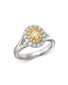 Bloomingdale's Oval Yellow & White Diamond Ring In 18k White & Yellow Gold - 100% Exclusive