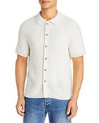 Vince Crochet Button Front Short Sleeve Shirt