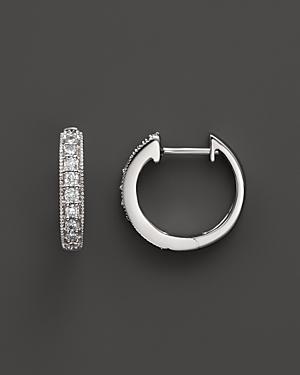 Diamond Bezel Set Huggie Hoop Earrings In 14k White Gold, .30 Ct. T.w. - 100% Exclusive