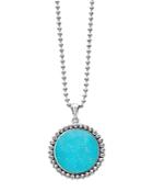 Lagos Sterling Silver Maya Turquoise Pendant Necklace, 34