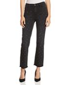 Frame Le High Straight-leg Embellished Jeans In Jet Stone