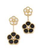 Roberto Coin 18k Yellow Gold Mixed Daisy Mother-of-pearl, Onyx & Diamond Flower Drop Earrings - 100% Exclusive