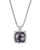 David Yurman Sterling Silver Chatelaine Pendant Necklace With Black Orchid & Diamonds, 18