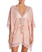Surf Gypsy Embroidered-trim Tunic Swim Cover-up