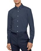 Boss Geometric Print Stretch Slim Fit Dress Shirt