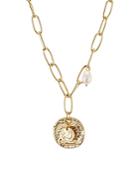 Aqua Coin & Cultured Freshwater Pearl Pendant Necklace, 18 - 100% Exclusive