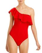 Karla Colletto Imogen One Shoulder Scalloped One Piece Swimsuit