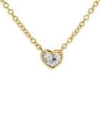 Moon & Meadow 14k Yellow Gold Diamond Heart Pendant Necklace, 17