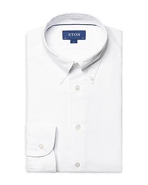 Eton Cotton Blend Garment Washed Textured Slim Fit Dress Shirt