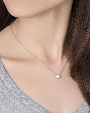 Lightbox Jewelry Lab Grown Diamond Halo Pendant Necklace In 10k White Gold, 0.50 Ct. T.w, 16-18