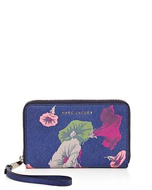 Marc Jacobs Morning Glories Zip Saffiano Leather Smartphone Wristlet