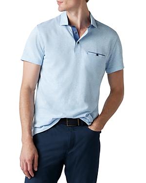 Rodd & Gunn Bolton Stream Cotton & Linen Pique Chambray Trimmed Sports Fit Polo Shirt