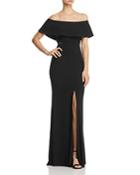 Avery G Off-the-shoulder Flounce Gown