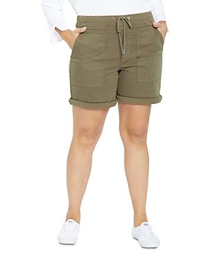 Nydj Plus Drawstring Cargo Shorts In Stretch Twill