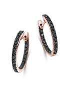 Bloomingdale's Black Diamond Inside-out Medium Hoop Earrings In 14k Rose Gold, 0.80 Ct. T.w. - 100% Exclusive
