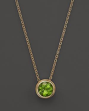 Peridot Bezel Set Pendant Necklace In 14k Yellow Gold, 17 - 100% Exclusive