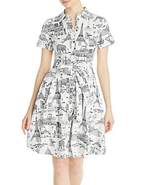 Karl Lagerfeld Paris Conversational Print Shirt Dress