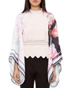 Ted Baker Philana Painted Posie Cape Scarf