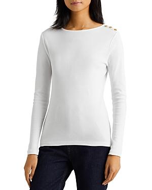 Lauren Ralph Lauren Button Shoulder Top