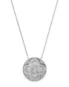 Bloomingdale's Diamond Cutout Clover Pendant Necklace In 14k White Gold, 0.75 Ct. T.w. - 100% Exclusive