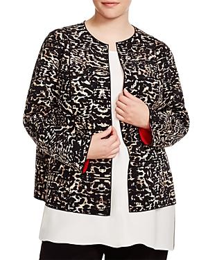 Lafayette 148 New York Plus Leo Animal Print Jacket