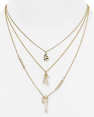 Aqua Christie Triple Strand Necklace, 15
