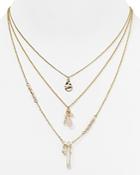 Aqua Christie Triple Strand Necklace, 15