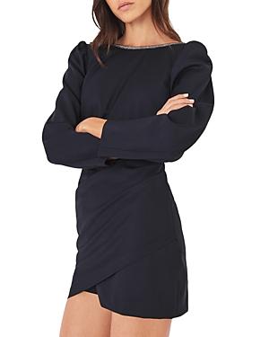 Ba & Sh Miroir Puffed Shoulder Mini Dress