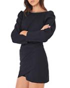 Ba & Sh Miroir Puffed Shoulder Mini Dress