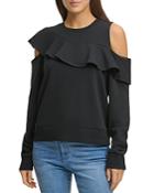 Dkny Ruffled Cold Shoulder Sweatshirt