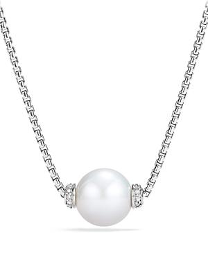 David Yurman Solari Pendant Necklace With Diamonds & Cultured Freshwater Pearl