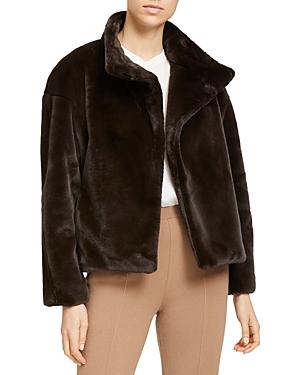 Theory Offset Aspen Cropped Faux Fur Jacket