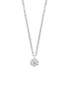 Lightbox Jewelry Pierced Lab-created Diamond Pendant Necklace In Sterling Silver, 18