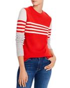 Minnie Rose Striped Color-block Cashmere Sweater