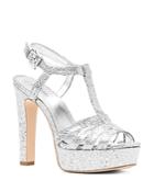 Michael Michael Kors Women's Catalina Glitter T-strap Platform Sandals