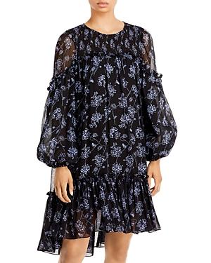 Cinq A Sept Zola Printed Ruffled Dress