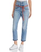 Hudson Jessi Relaxed Crop Boyfriend Jeans In Destructed Recoil