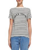 Whistles Striped Graphic-print Tee