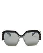 Miu Miu Sorbet Mirrored Oversize Square Sunglasses, 135mm