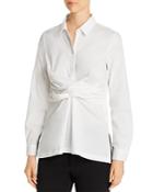 Kenneth Cole Cotton Stretch Twist-front Top