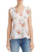 Rebecca Taylor Floral Print Silk Ruffle Top - 100% Exclusive