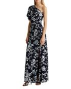 Lauren Ralph Lauren Floral Print One Shoulder Gown