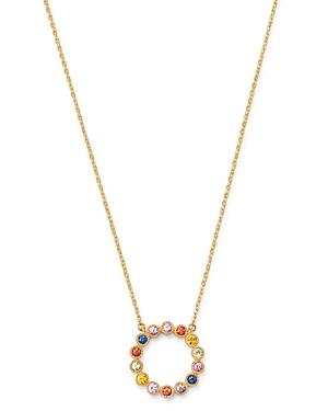 Bloomingdale's Rainbow Sapphire Circle Pendant Necklace In 14k Yellow Gold, 18 - 100% Exclusive
