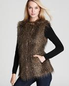 Via Spiga Parma Collarless Faux Fur Vest